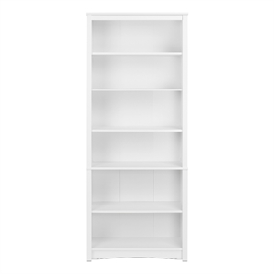Prepac Home Office 6-Shelf White Engineered Wood Standard Bookcase