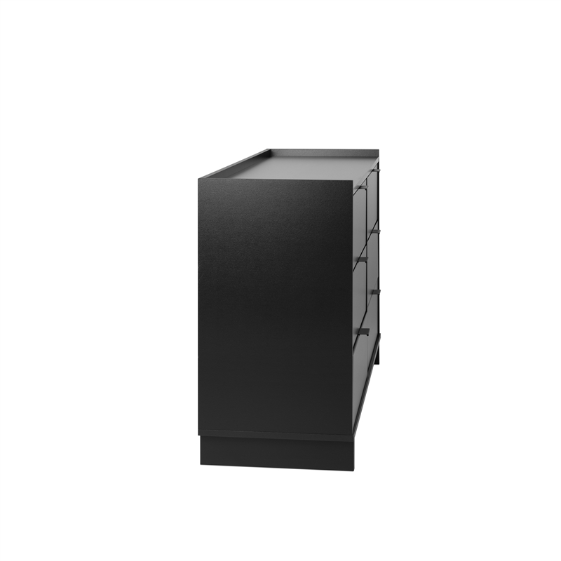 Prepac Simply Modern 52.5 in. 6-Drawer Engineered Wood Dresser in Black