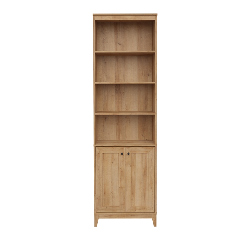 Prepac Yaletown 79.5 in. Tall 6-Shelf Engineered Wood Bookcase in Natural Oak