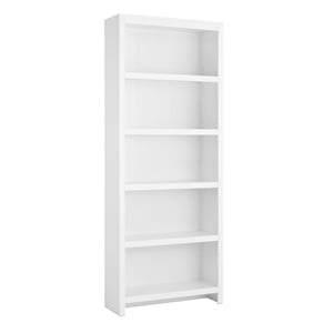 Prepac Moda 80 in. Tall 5-Tier Engineered Wood Bookcase in White