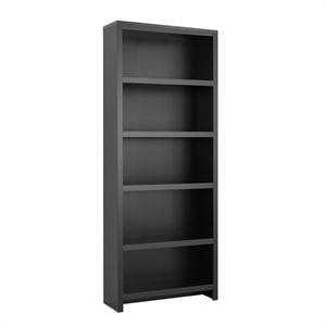 Prepac Moda 80 in. Tall 5-Tier Engineered Wood Bookcase in Black