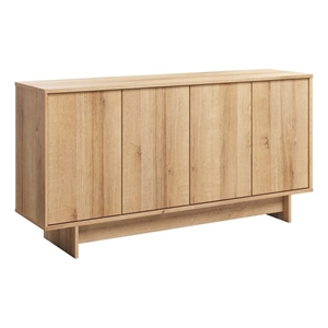 Prepac Finnley Engineered Wood Sideboard Storage Cabinet in Natural Oak