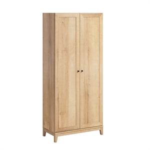 Prepac Yaletown 72 in. Tall 3-Shelf Engineered Wood Storage Cabinet in Oak
