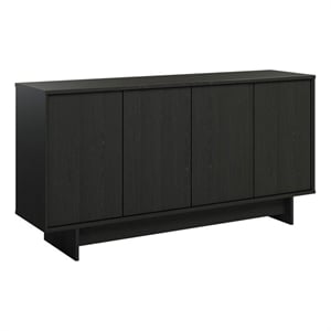 Prepac Finnley 61.5 in. 4-Door Engineered Wood Sideboard Cabinet in Black Oak