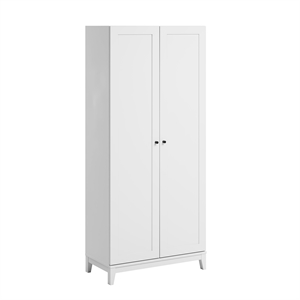 Prepac Yaletown 72 in. Tall 3-Shelf Engineered Wood Storage Cabinet in White