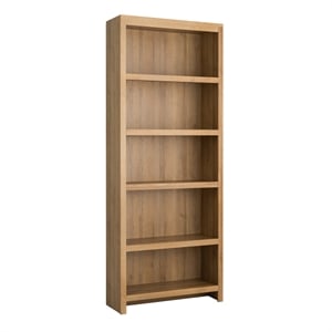 Prepac Moda 80 in. Tall 5-Tier Engineered Wood Bookcase in Oak