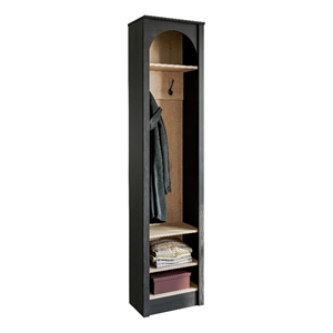 Prepac Ark 76 in. Tall Arched Entryway Engineered Wood Coat Rack in Black Oak