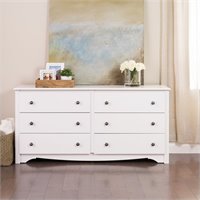 Sauder Shoal Creek 6 Drawers Dresser In Soft White 411201