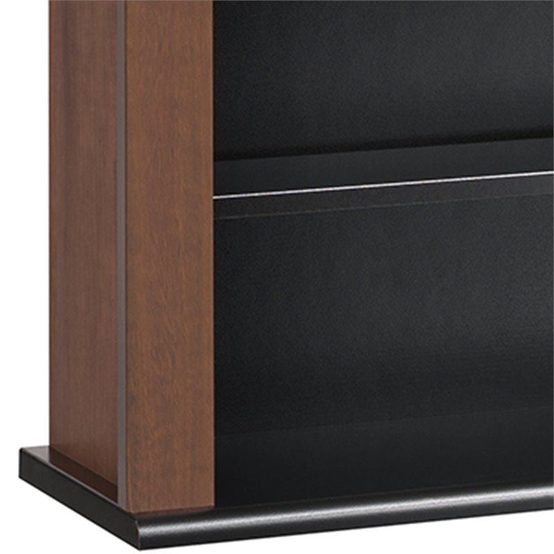 Prepac Double Floating Media Wall Storage in Cherry and Black