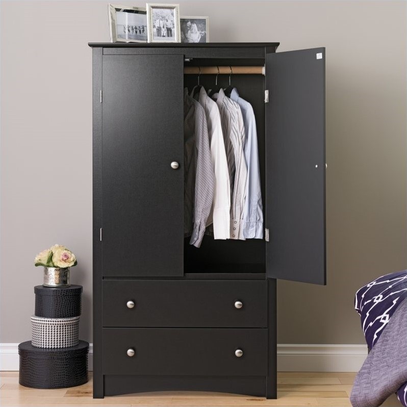 Prepac Sonoma Black Wardrobe Armoire