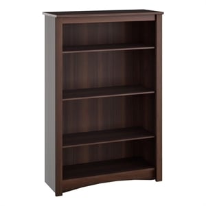 Prepac Sonoma 48 in. Tall 4-Shelf Engineered Wood Standard Bookcase in Espresso