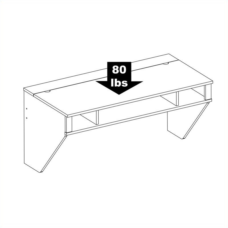 Prepac Designer Floating Desk In Fresh White Finish Wehw 0500 1