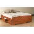 Prepac Monterey Cherry Queen Bookcase Platform Bed 3 Piece Bedroom Set