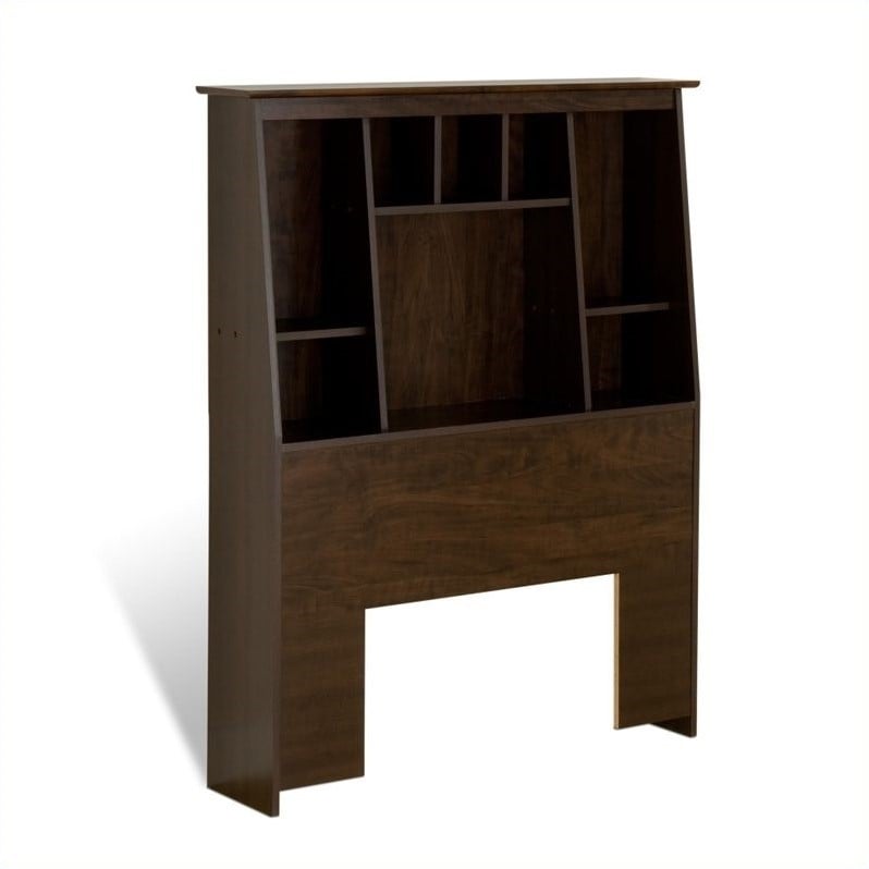 Twin Tall Bookcase Platform Storage Bed in Espresso EBT4100KIT