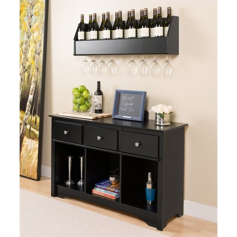 Floating Wine Rack in Black BSOW02001