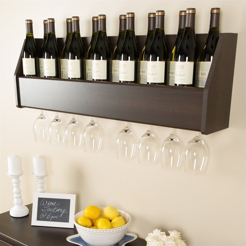 Floating Wine Rack in Espresso - ESOW-0200-1