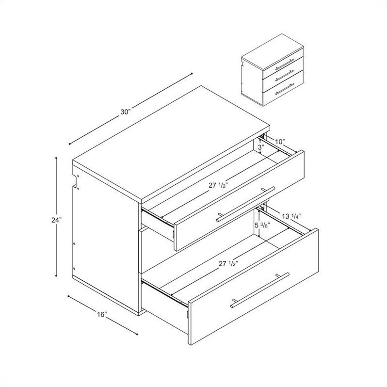 Prepac HangUps 3-Drawer Base Storage Cabinet in Light Grey Laminate