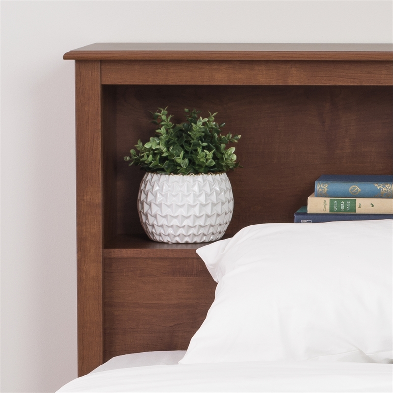 Prepac Monterey King Bookcase Headboard in Cherry Homesquare