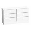 Prepac Astrid 47.5 in. 6-Drawer Engineered Wood Double Dresser in White