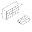 Prepac Astrid 6 Drawer Double Dresser in White