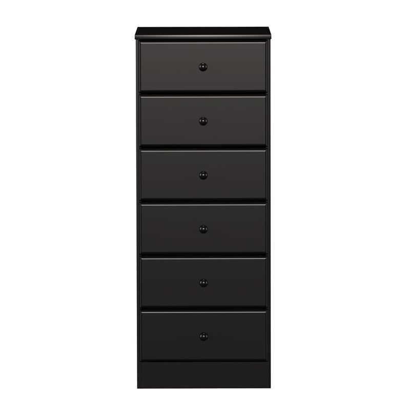 Prepac Astrid 6 Drawer Lingerie Chest in Black