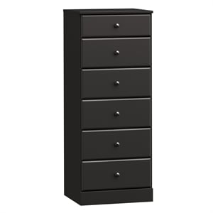Prepac Astrid 19.75 in. 6-Drawer Engineered Wood Lingerie Chest in Black