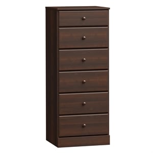 Prepac Astrid 19.75 in. 6-Drawer Engineered Wood Lingerie Chest in Espresso