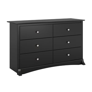Prepac Sonoma Black Condo Sized 6 Drawer Double Dresser