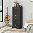 Prepac Sonoma 52.75 in. 6-Drawer Engineered Wood Chest in Black