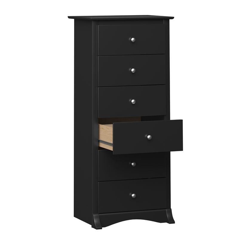 Prepac Sonoma 52.75 in. 6-Drawer Engineered Wood Chest in Black