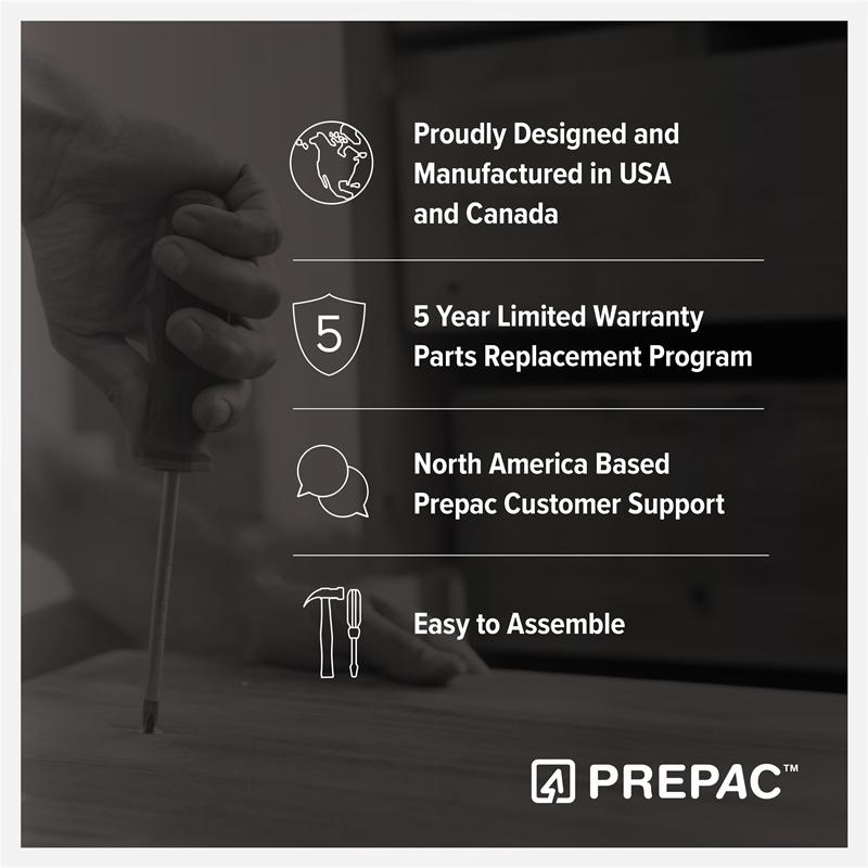 Prepac Sonoma 52.75 in. 6-Drawer Engineered Wood Chest in Black