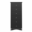 Prepac Sonoma 52.75 in. 6-Drawer Engineered Wood Chest in Black