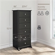 Prepac Sonoma 52.75 in. 6-Drawer Engineered Wood Chest in Black