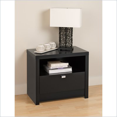 Prepac Series 9 Designer 1 Drawer Nightstand in Black   BDNR 0510 1