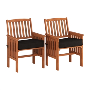 corliving miramar natural wood outdoor armchair set - set of 2