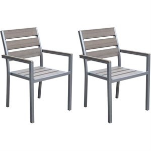 corliving gallant patio dining chair in sun bleached gray