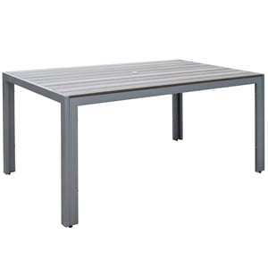 corliving gallant patio dining table in sun bleached gray