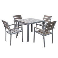 corliving gallant sun bleached grey square outdoor dining table