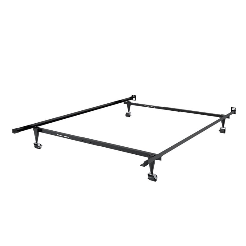 CorLiving Adjustable Twin To Full Black Metal Bed Frame With Locking ...