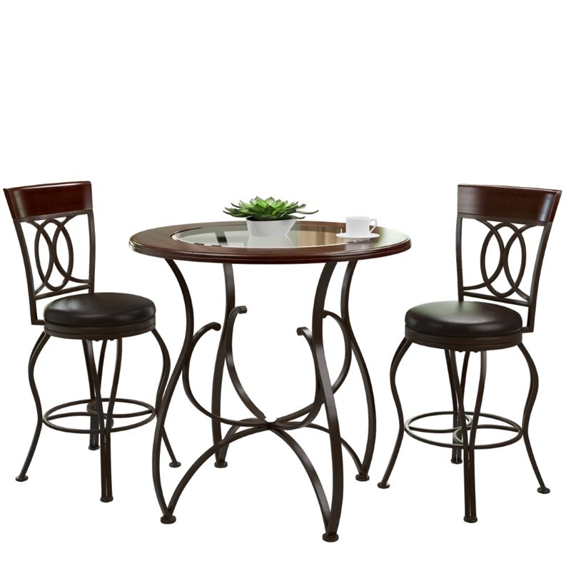 3 Piece Counter Height Bistro Set In Matte Brown Djs 923 Z4 3 Piece Counter Height Bistro Set In Matte Brown
