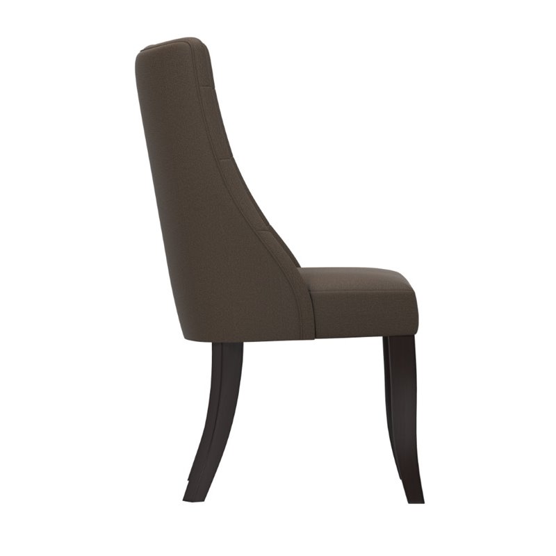 Tufted Dining Side Chair In Brown Set Of 2 Dpp 891 C Tufted Dining Side Chair In Brown Set Of 2
