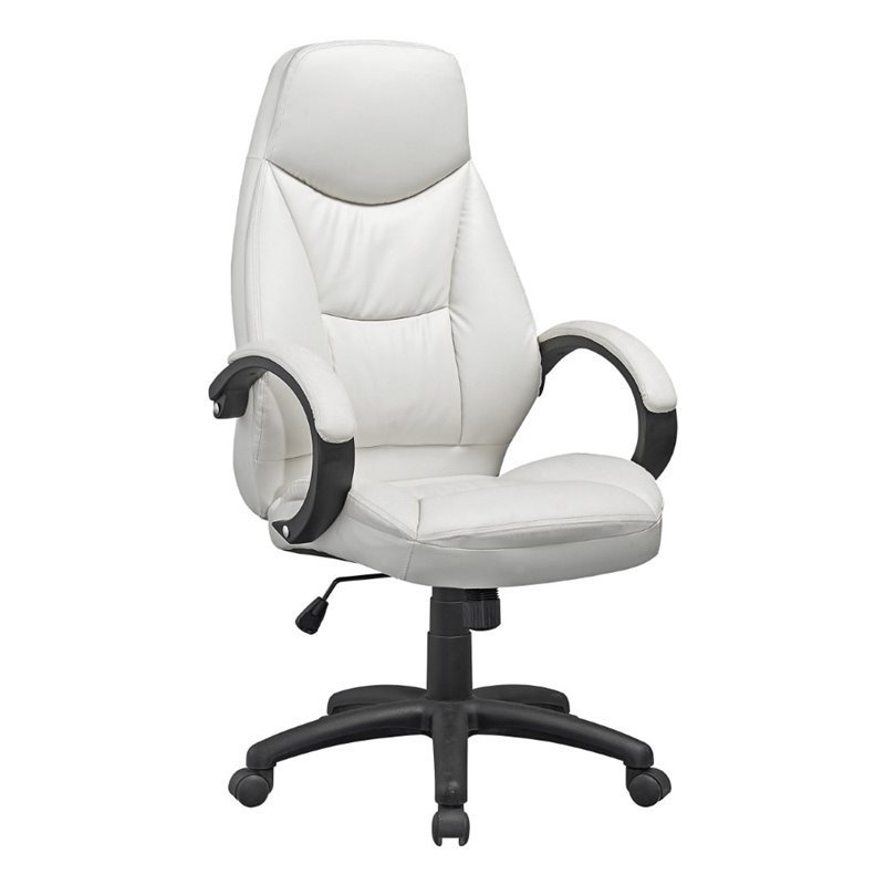 CorLiving Workspace White Faux Leather Swivel Office Chair Cymax Business