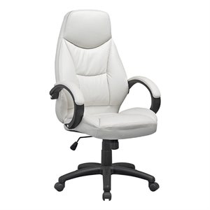 corliving workspace white faux leather swivel office chair