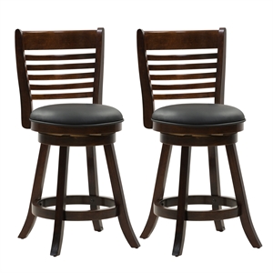 CorLiving Counter Height Espresso Stained Wood Barstool - Set of 2