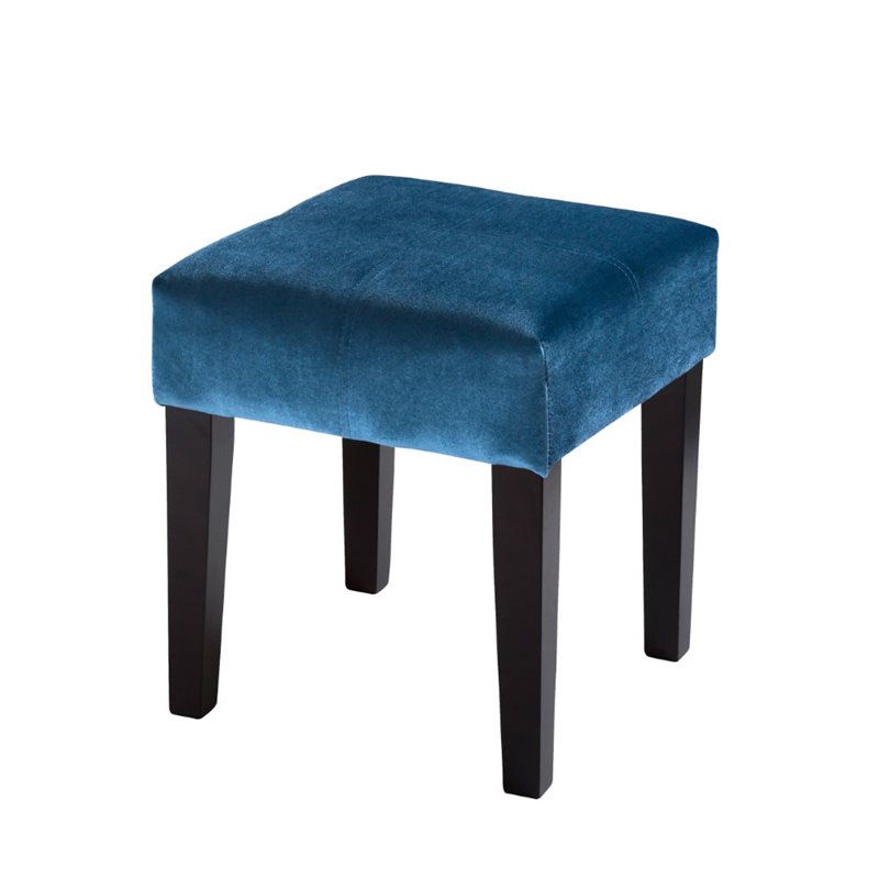 Antonio 16" Square Bench In Blue Velvet