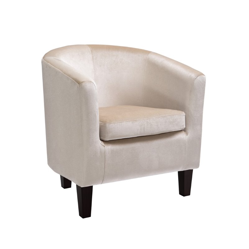 Barrel Chair in Cream Velvet LAD718C