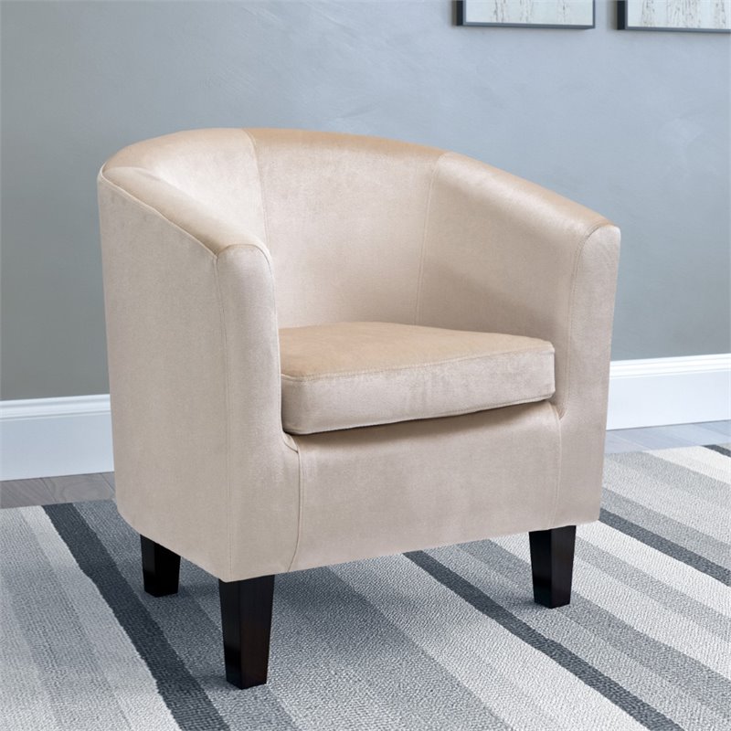 Barrel Chair in Cream Velvet LAD718C
