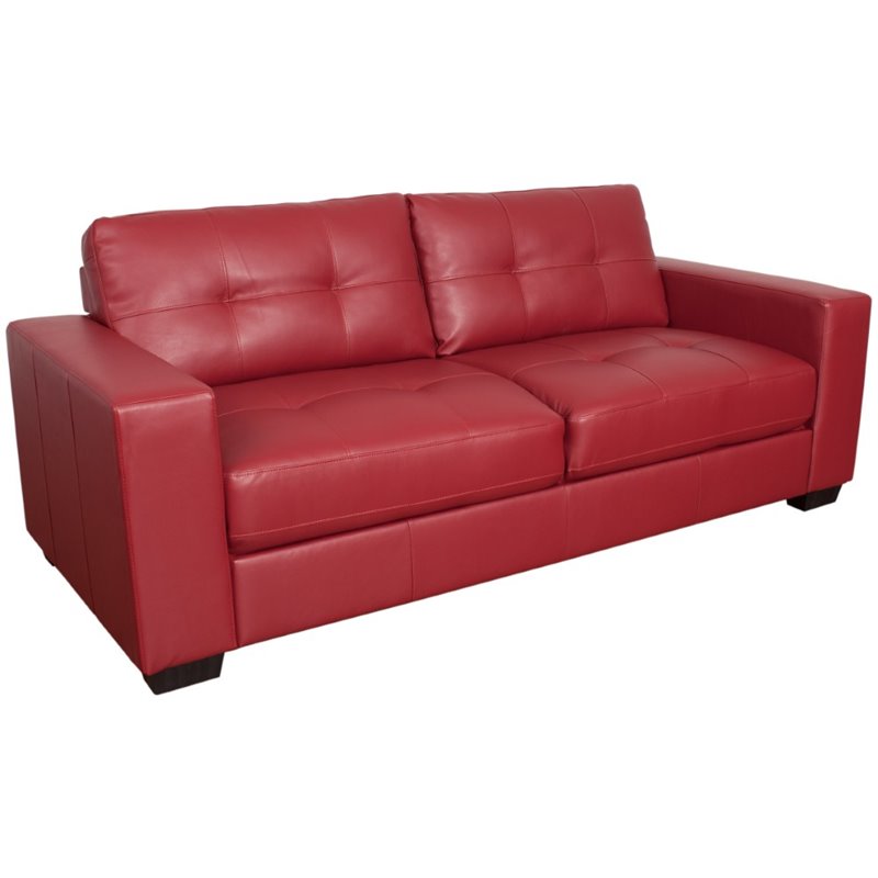 Tufted Leather Sofa in Red - LZY-151-S