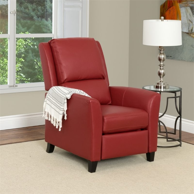 CorLiving Kate Bonded Leather Recliner in Red LZY553R