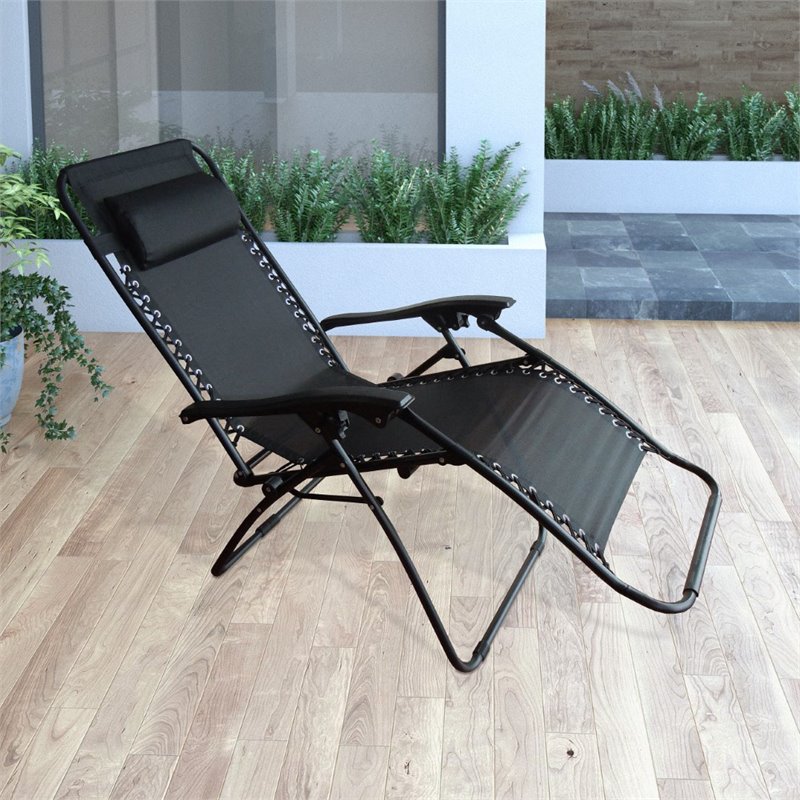 Textured Zero Gravity Lounger In Black Ppr 402 R Textured Zero Gravity Lounger In Black